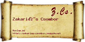 Zakariás Csombor névjegykártya